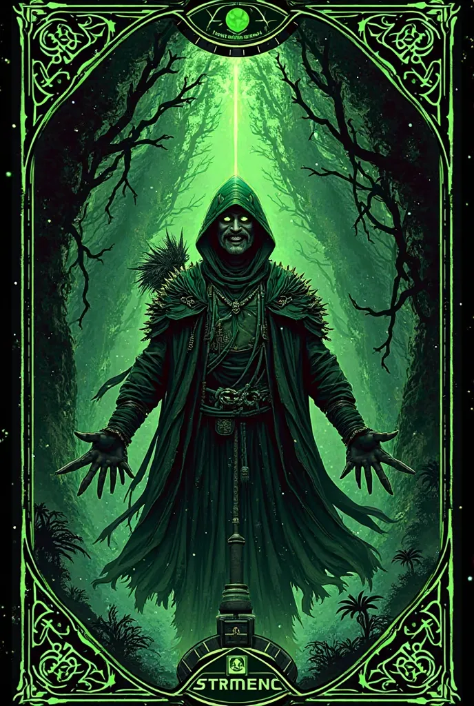 Full deck of green Raider tarot cards