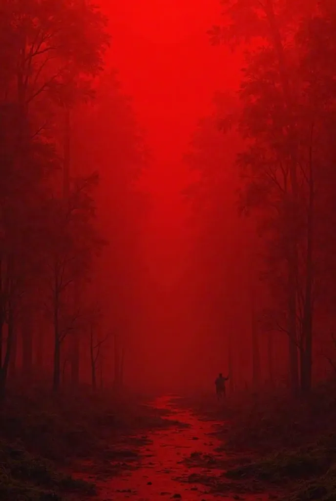 Red background, the color of deer blood
