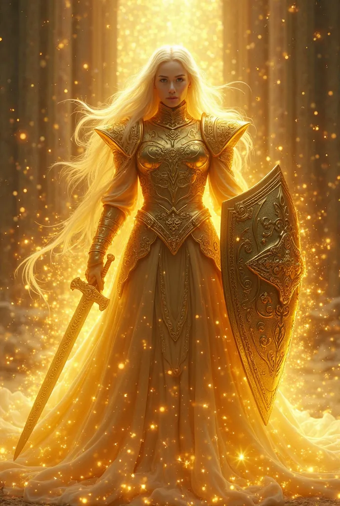 hero
who got power of fallen star
Golden aura
Human skin
wearing golden armored
gilden power
unbroken shield and unbroken sowrd made from Fallen star
long hair
