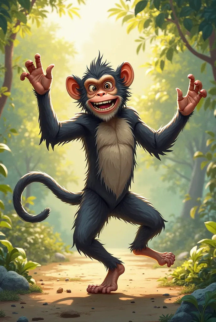 A monky dancing