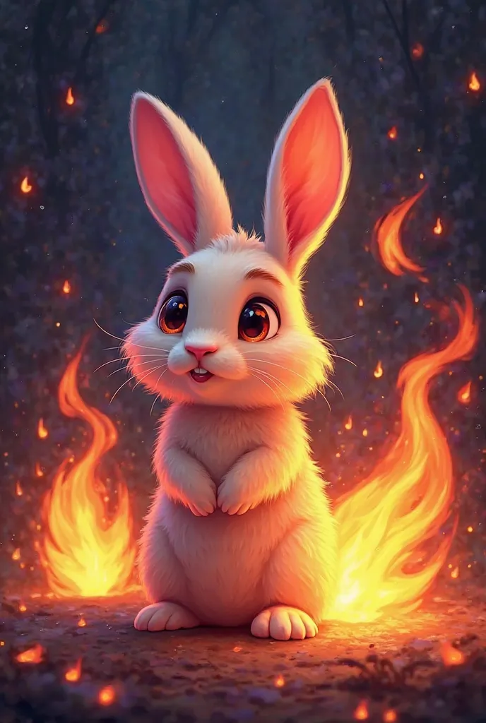 Can you help me with a colorful animated rabbit that contains a fire 