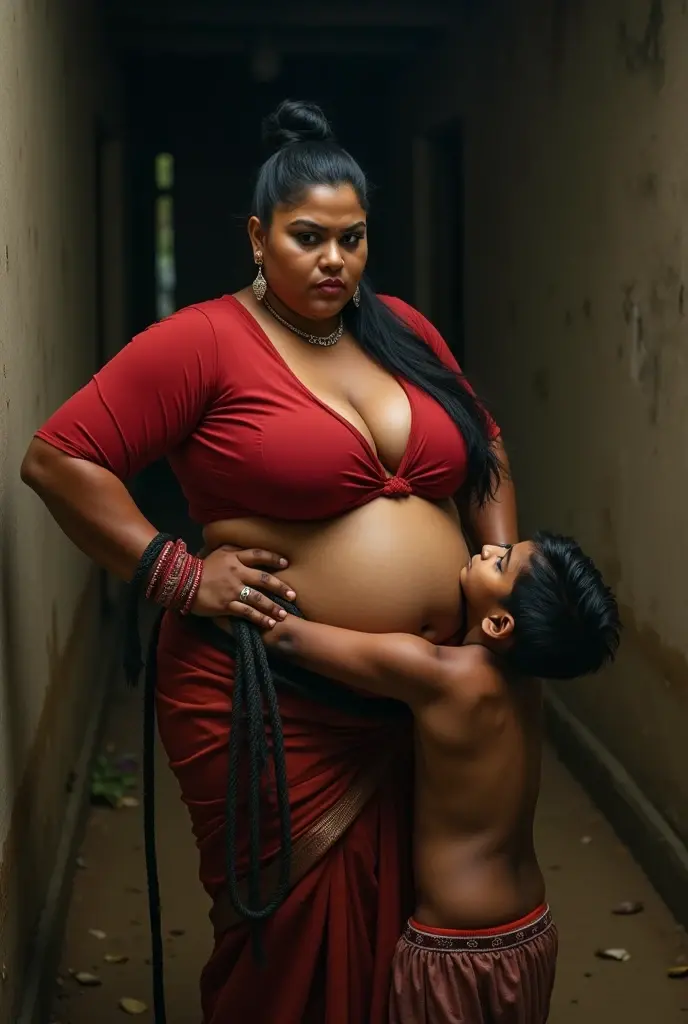 Real Tamil married women standing nude infront of her sons