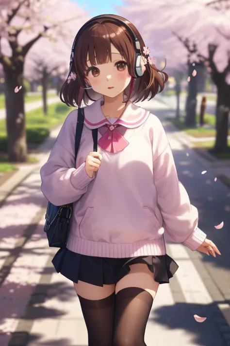 score_9, score_8_up, score_7_up, score_6, score_5_up, score_4_up，anime break，sonyのheadphonesを着用している:1.5，headphones ，very young girl，Chubby Magical Girl  、Very small short， body type，perfect anatomy，plump lips，brown hair，I have my own hairstyle、A look of do...