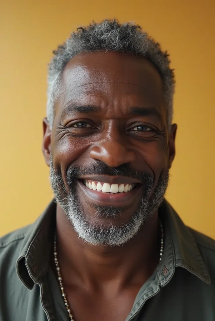 53-year-old African-American male, detailed sculpture with deep realism, intense black eyes and friendly and trusting expression, short hair with subtle gray hair. I was obese years ago but lost weight considerably. modern style, healthy and energetic appe...