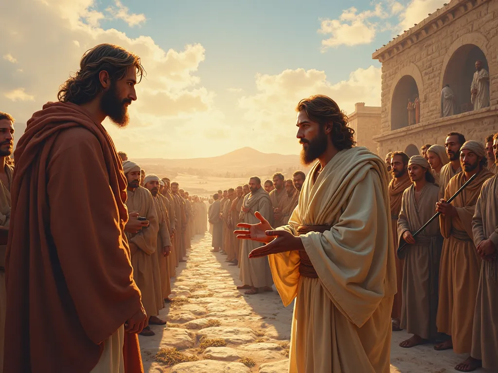 Here's a story from the Bible: They come to Jericho. And when He was leaving Jericho with His disciples and the multitude of people, Bartimaeus, son of Timaeus, blind man sat by the road, asking for alms.  When he heard , что это Jesus Назорей, he started ...