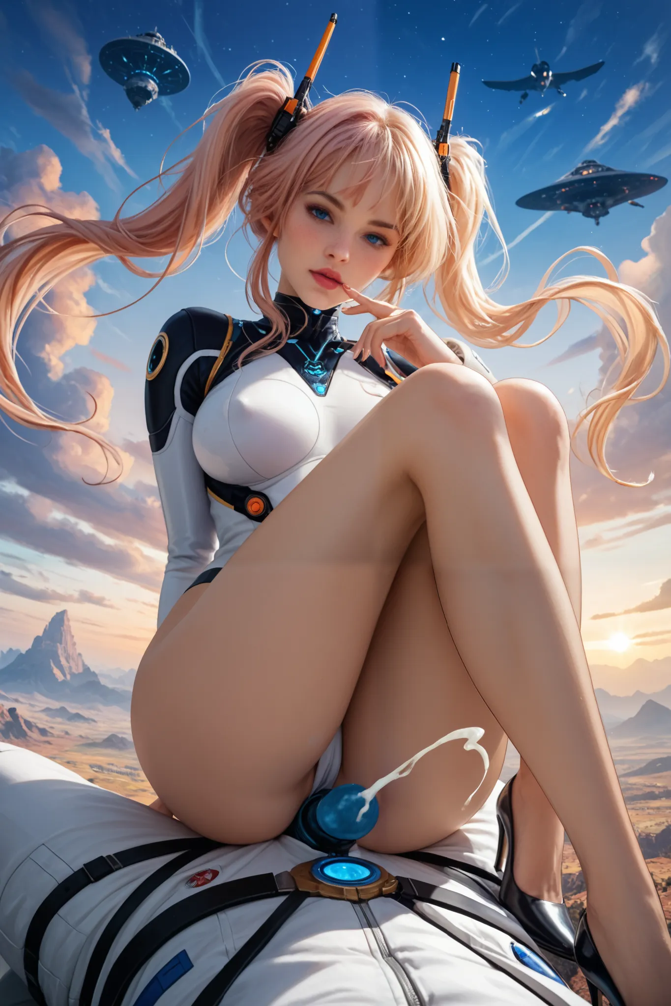 Masterpiece, best quality, amazing quality, very aesthetic, high resolution, ultra-detailed, absurdres, newest, scenery,
POV Shot, Astral Realm, Dreamlike World, Surreal Landscape, Alien Seductress, Long Hair, Bright Blue Eyes, Fancy Twintails, Curvaceous,...