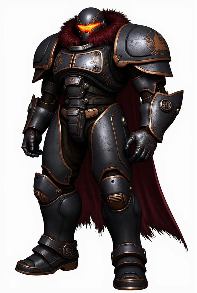 Appearance:

Armor: T-65 Power Armor, heavily modified with a black and dark red paint scheme. The armor is scarred and scratched, showing signs of countless battles but is meticulously maintained. The helmet's visor glows with a deep crimson hue, and addi...