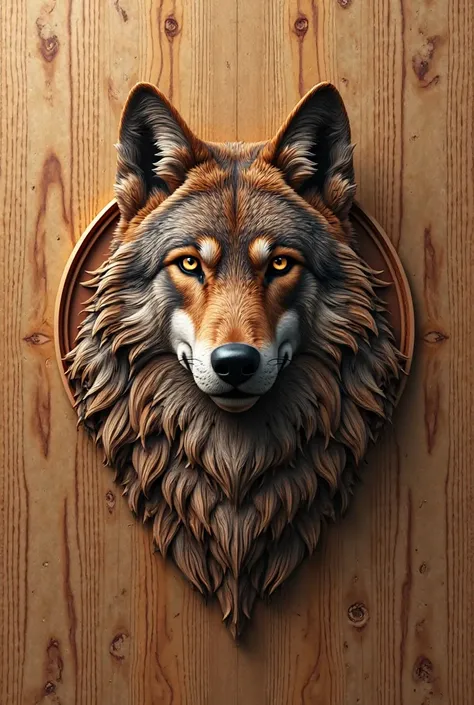 Create a 3d HD Wood logo name at SALMAN MAHAR and at a wolf picture