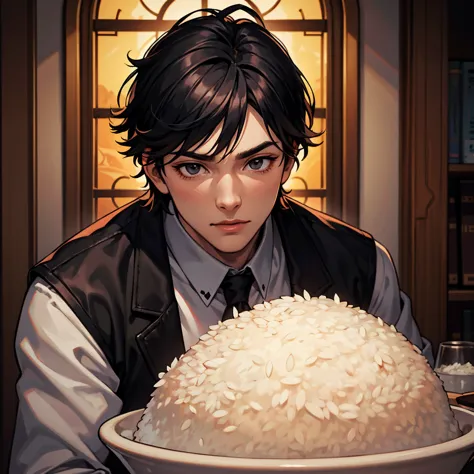 Black hair,Black Eyes,Good-looking man. Decadent Rice,
[[Artist:kuroyisana]],{{{Artist:hamletmachine}}},
High Resolution, anatomically accurate, quality,  Day, 높은  Day, VERY DETAILED, Retina, 높은 quality, quality, 