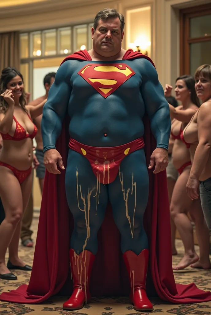 superman with people, active interaction, hotel, background detailed, dynamic movement, dynamic facial expressions, Randomize camera angles,
[Superman : middle aged, bulky, muscular, nice physics, perfect anatomy, feel helpless, humiliated by people, feeli...