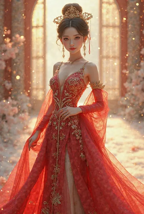 I want to create 1 3d character dressed in traditional chinese wedding dress 18+
