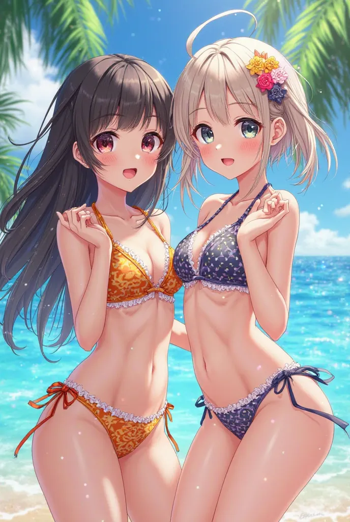 Two anime lolis in bikinis