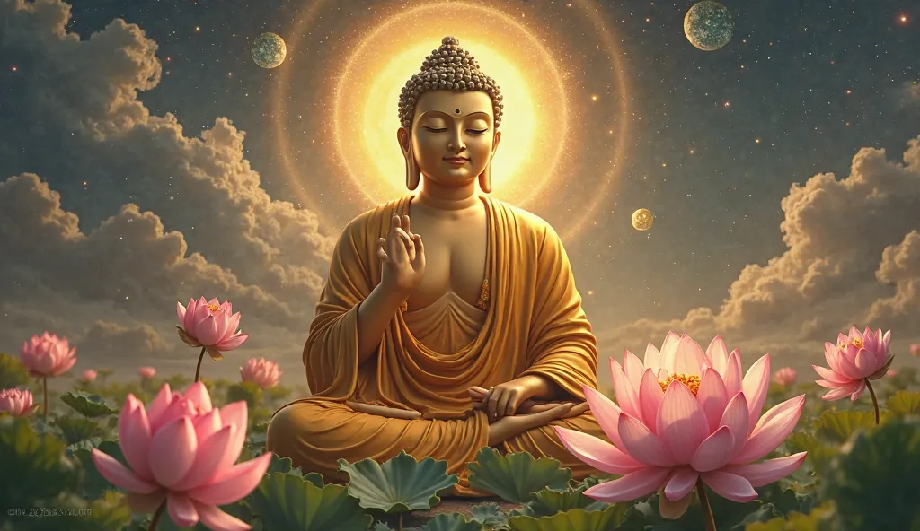 Maitreya Buddha smiles compassionately, his gaze luminous, encompassing the entire cosmos:
“Wisdom is not mere knowledge, but the ability to see the true nature of all phenomena. The world is impermanent, full of suffering, and without a fixed self – reali...