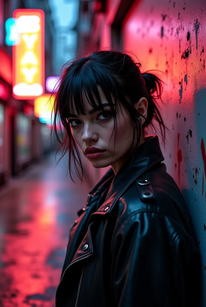 indie sleaze aesthetic poster, highly detailed, professional, 8k, photorealistic, cinematic lighting, dramatic atmosphere, gritty, moody, neon lights, retro grunge, analog film grain, urban street scene, abandoned building, edgy fashion, messy hair, heavy ...