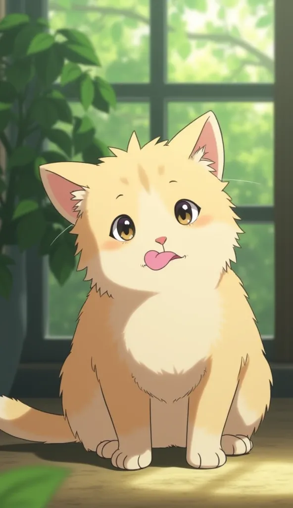 Kyoto Animation，Violet Evergarden， cat sticks out its tongue，Top Quality，High Resolution