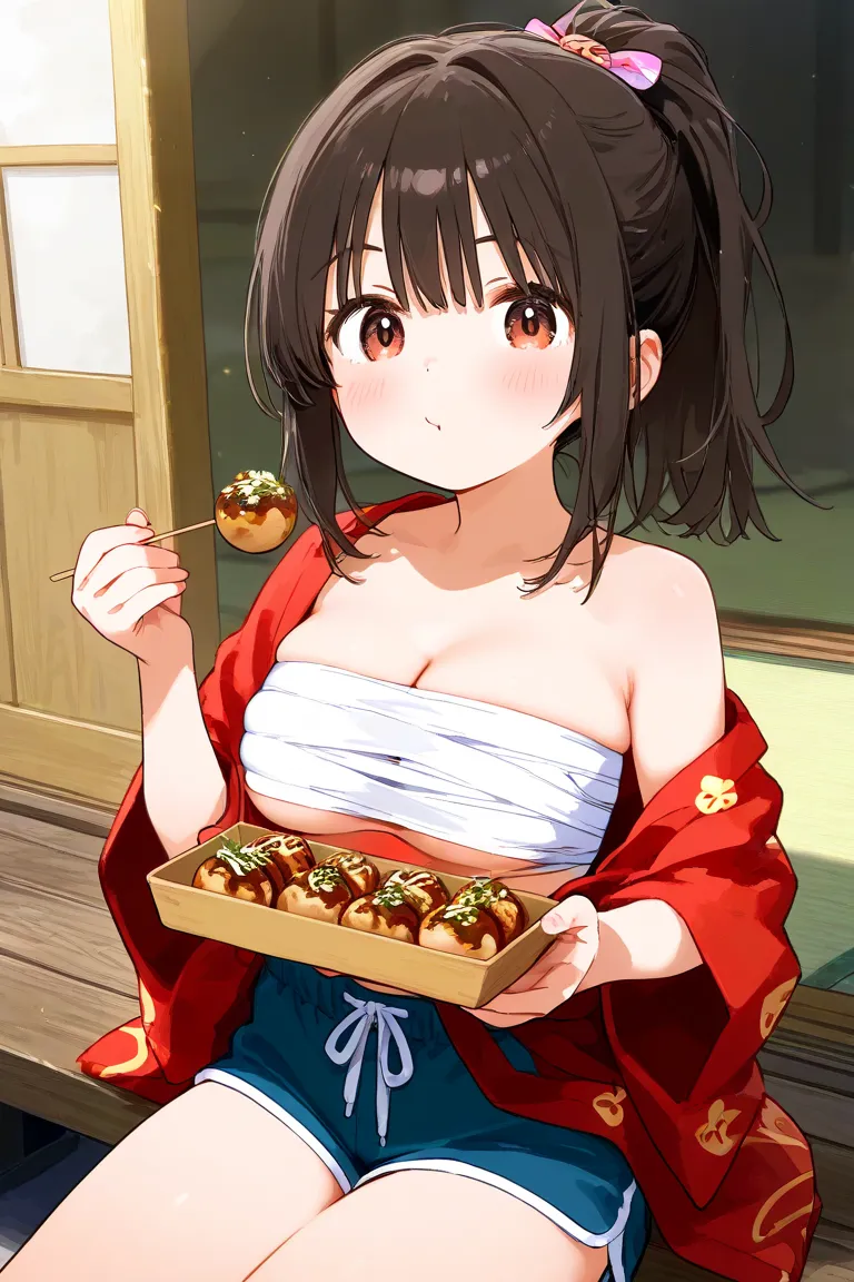 Wrap Sarashi around your boobs,shorts,Takoyaki