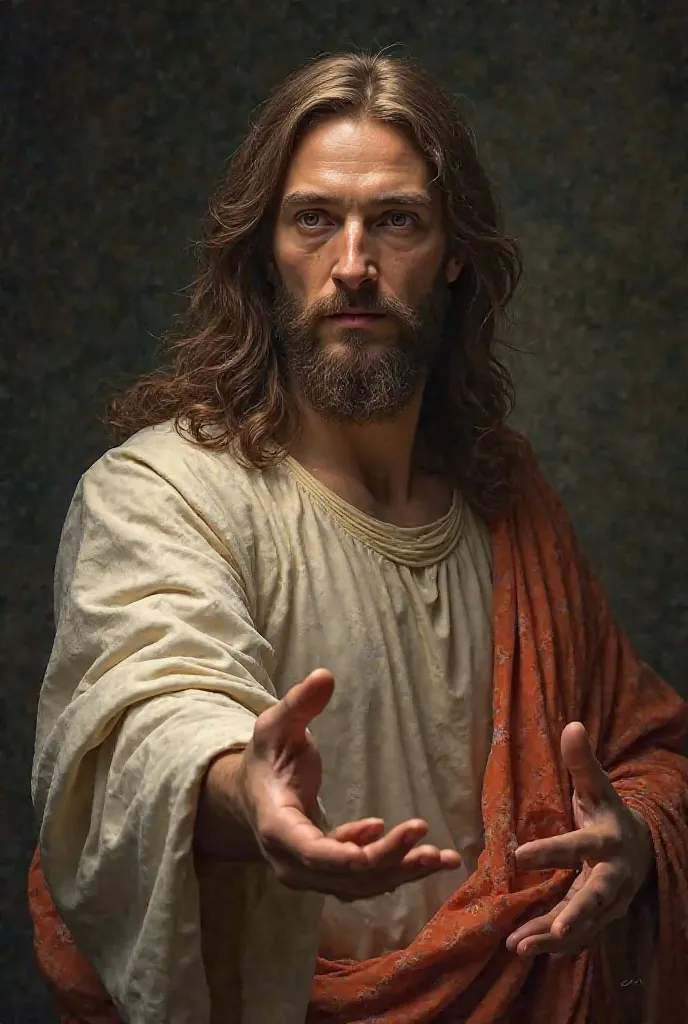 Ultra-realistic Jesus Christ with an outstretched hand