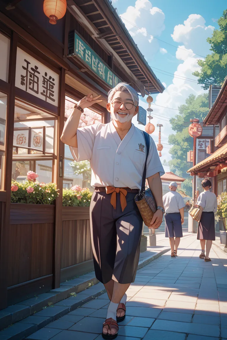 Japanese 20 year old man、Crossing the pedestrian crossing 、 is jumping、high image quality、4K、Smooth Hair、morning、morning日、雨上がりのmorning、Side view