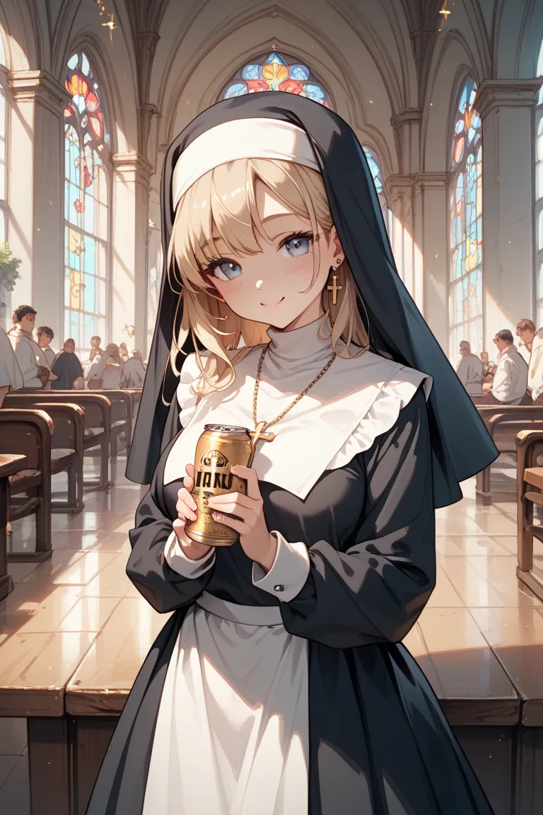 Catholic nuns can see their cute gray cleavage