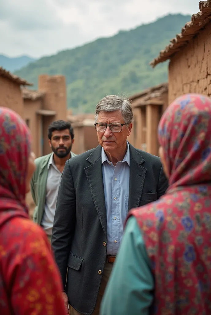 . Bill Gates meets with local health workers in Pakistan for polio eradication