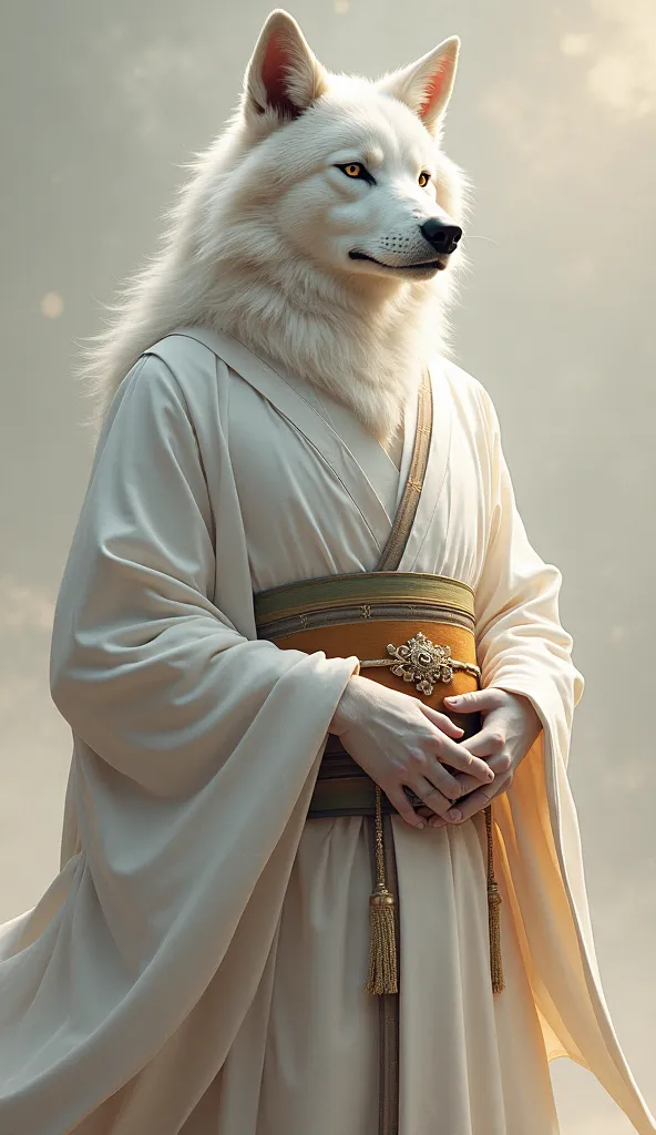 White Wolf,  Personalization, kimono,smile,chest is big,is tall,portrait