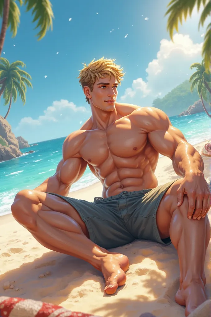 Lukas mobile legends, beach, suntanning, armpit