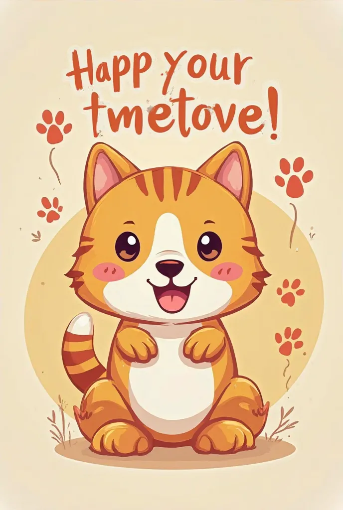 Stay Pawsitive”: A cute and uplifting design featuring a smiling cat or dog,