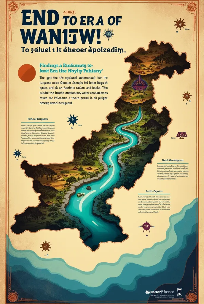 Sindh Map Poster and Sologon it No more canals