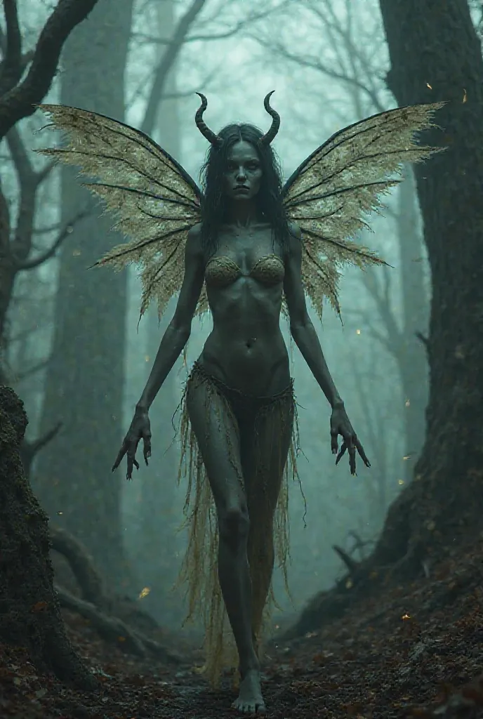 Create a full-body medieval horror fairy 