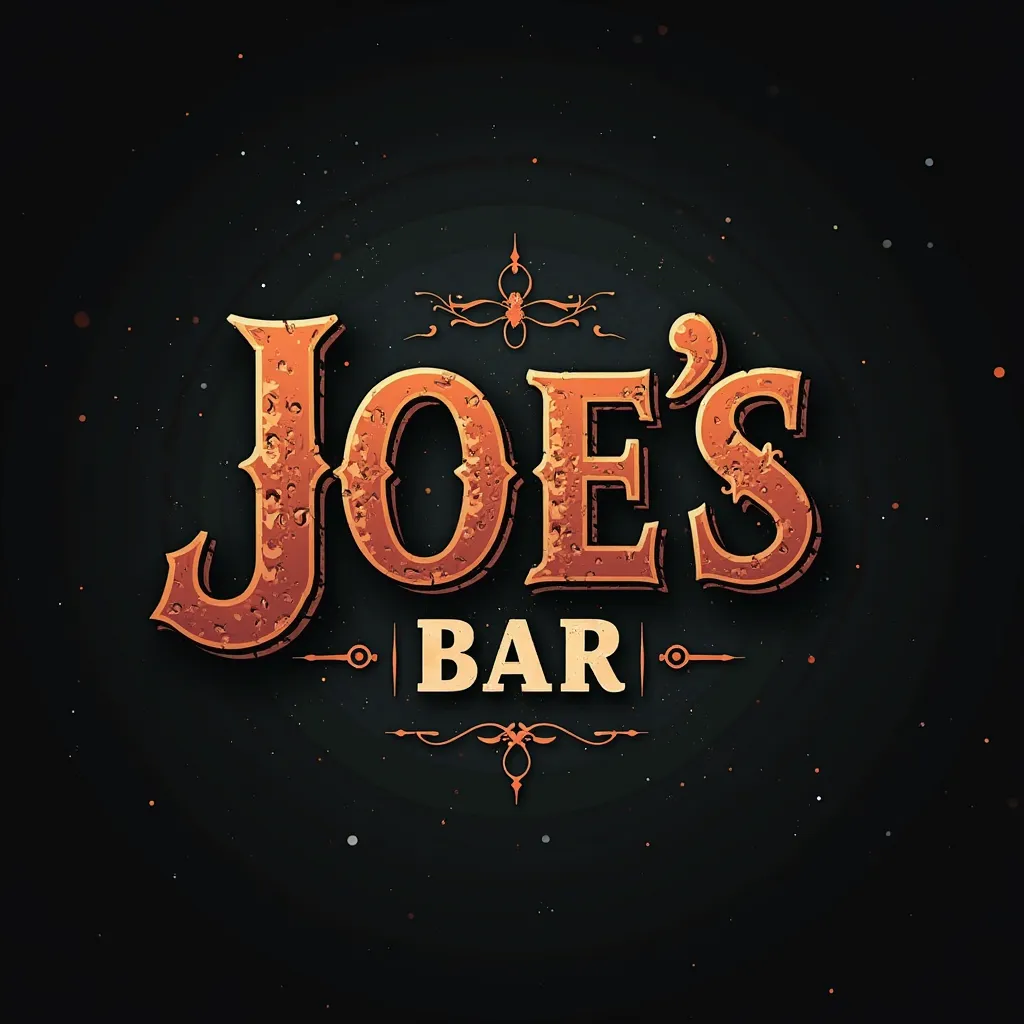 Create a bar logo with JOE'S BAR