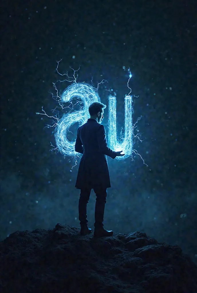 
Create a logo with holding  the name( Electric AUra) the letters A U should bigger than other letters and nichola tesla holding a realistic blue colour lighting