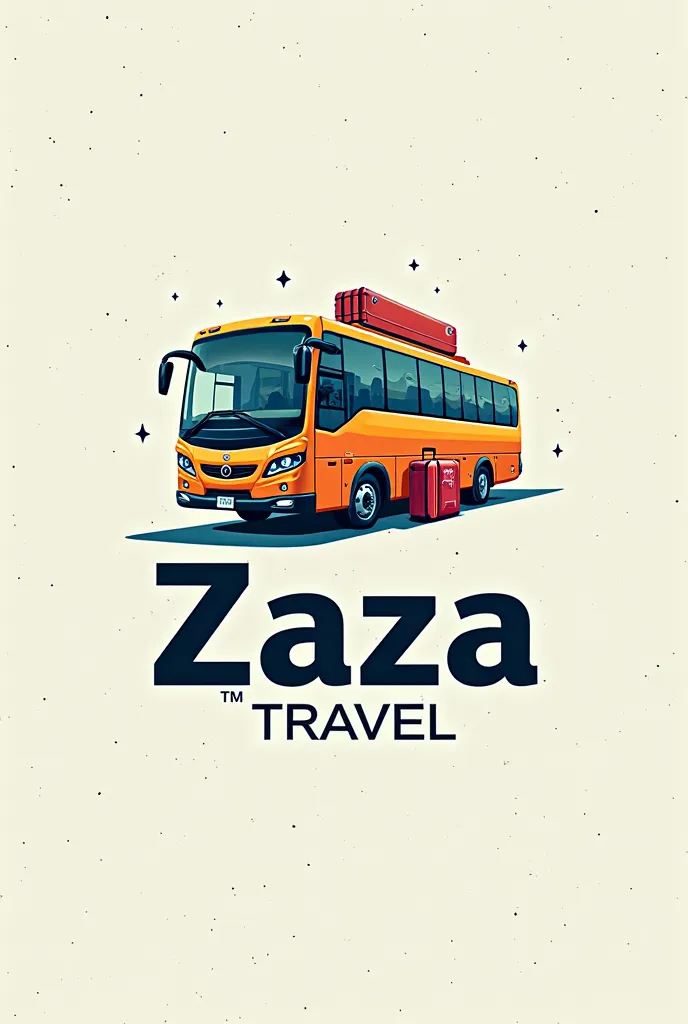 Logo for ZAZA TRAVEL with autobus with suitcase 