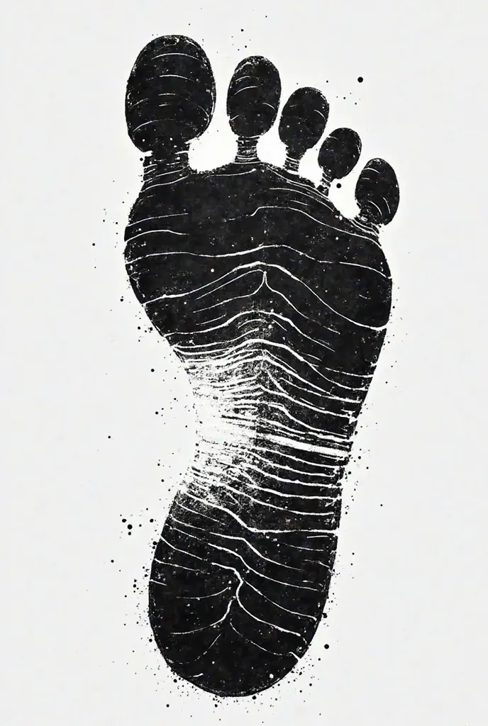 text design of foot print 