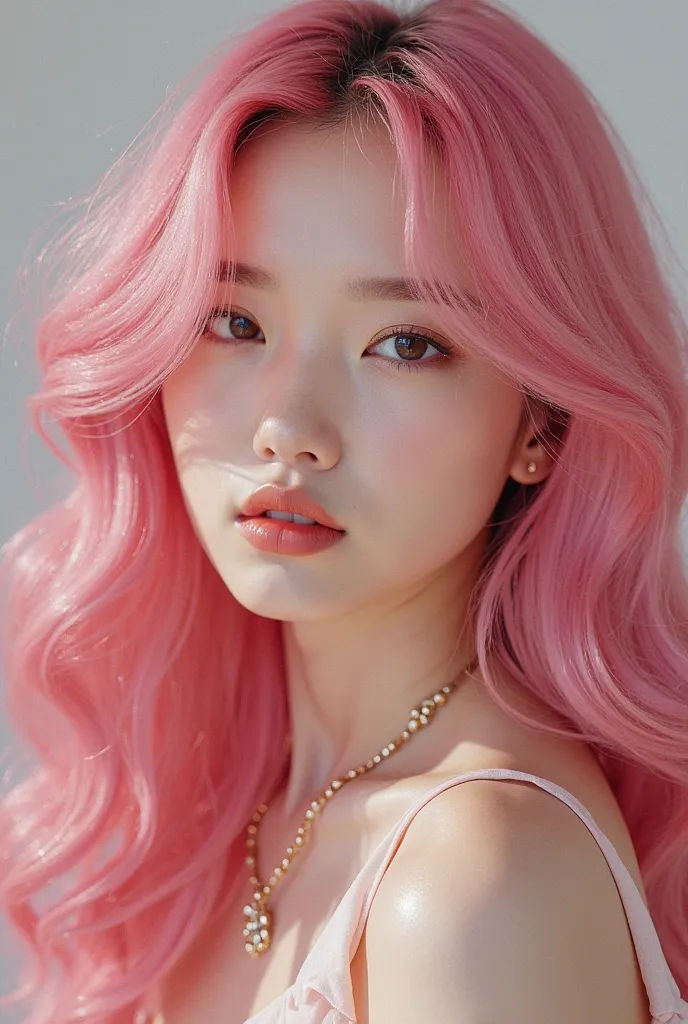 Jennie kim, pink hair portrait makeup 