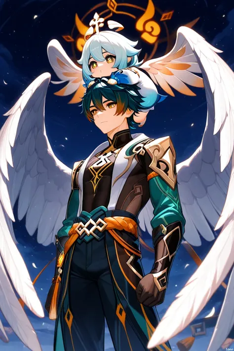 Natlan, Genshin Impact, Wings on head, Half angel, Man, Guy, Male