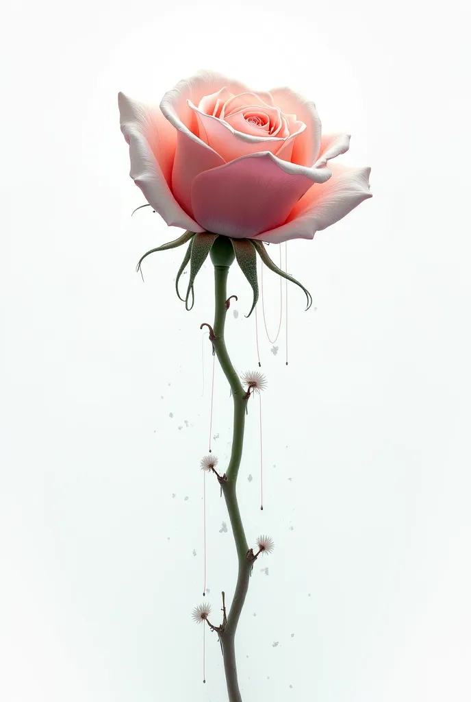 Animated dead rose with white background 