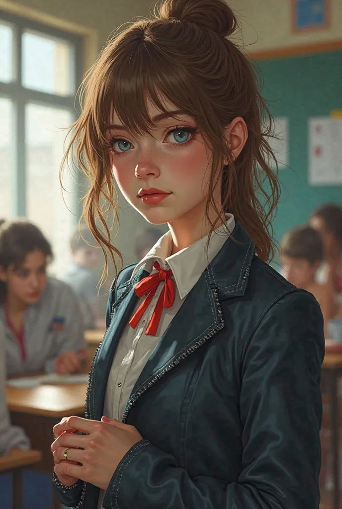 An 11 grades  girl who is the best student in the class. She has mongolid blue eyes and light brown hair. Her favourite is Chanel and Vivienn Westwood. She likes theatre. She is a little bit bad girl.