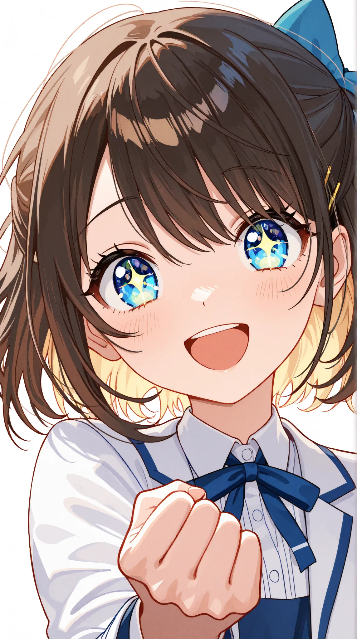 A lively anime-style illustration of a cute young woman with sparkling eyes and an enthusiastic smile, raising her fist in a victory pose. Her expression radiates excitement and a “must-know” feeling, as if she’s sharing a valuable secret. The background i...