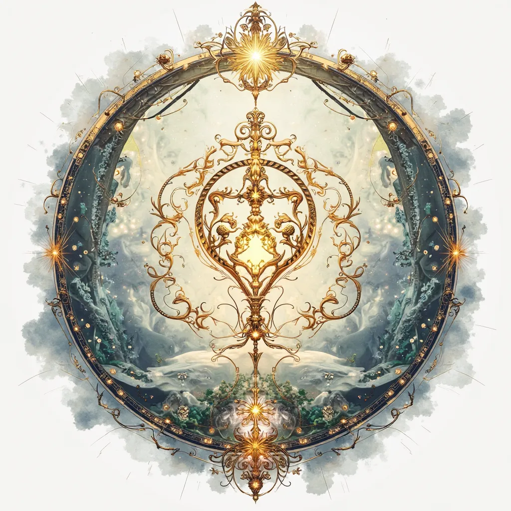 Design of luxury zodiac circle (((tarot card)), water color style, absolute circle.