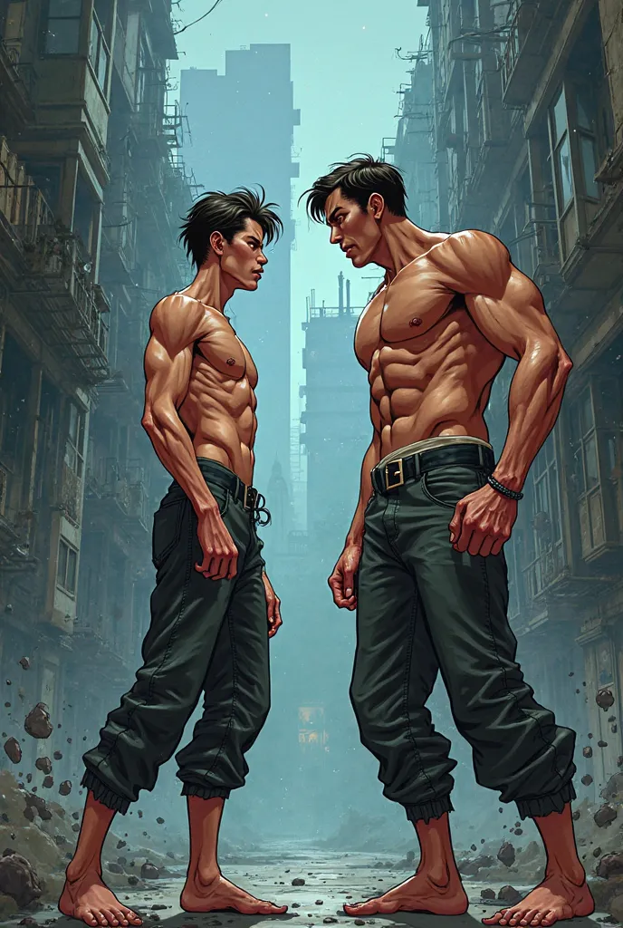 Create fight between daniel park's both bodies from lookism