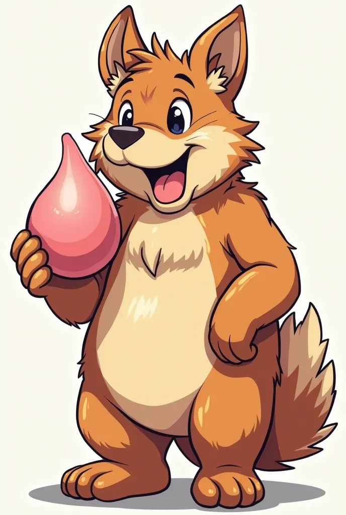 Draw a furry with a big penis inflated 