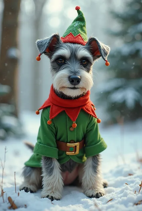 Mini Schnauzer with Elf ren 