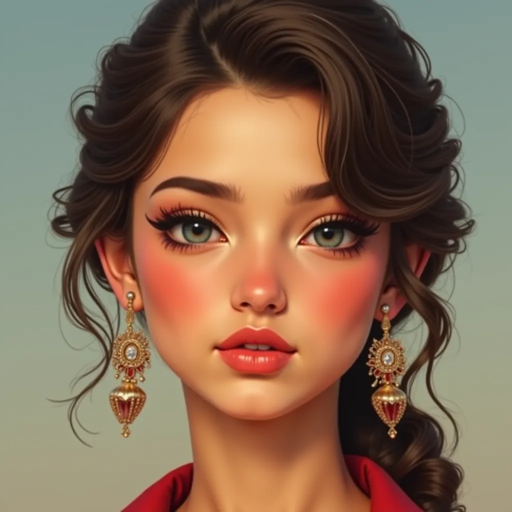 Traveler girl real photo large tender face for the entire size of the picture that is, her face takes up the entire size of the picture she is painted very beautifully she has plump lips a gentle expression on her face she is 25 years old and she has beaut...