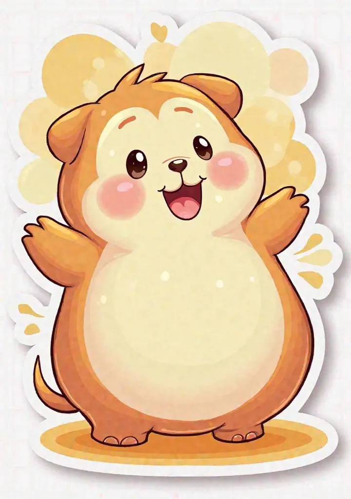 Generate a funny and cute line sticker