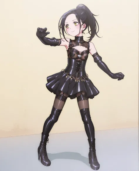 small bust、delicate、 slim figure、standing、full body、erect nipples、Sheet Cutting 、 coral in the role of a girl、red leather collars are handed to viewers:1.8、Bondage、 queen、spouse、(((One Girl)))、(((Alone:1.8)))、(((black latex elbow gloves:1.4)))、(((black lat...