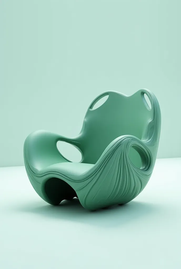 I want a realistic design for s chair  for ren inspired by the shape of a squid that is easy to implement on 3D Max