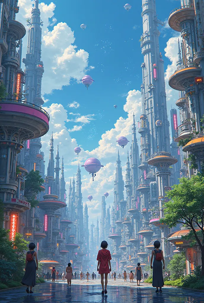 A futuristic anime-style world