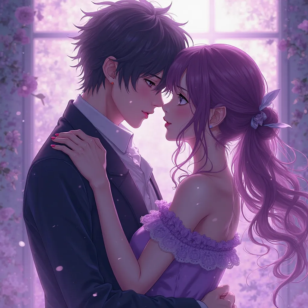 Male Female Love Drama Romantic Mature Cartoon Purple Japanese