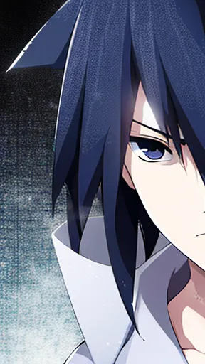  A Sasuke Uchiha colorless image focused on the face