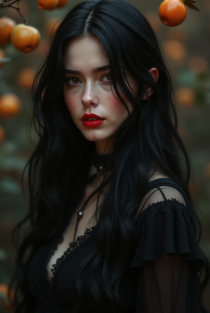 ((RAW photos),  absurd, (absurd resolution)), masterpiece, best quality, (Extremely detailed 8k unity CG wallpaper), (best illustration), (best shade), Realistic lighting, detailed and beautiful shine, (( 21 years old)), chica, long black hair, black queen...